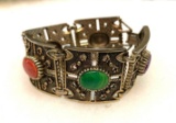 Vintage Cuff Style Cabochon Stones Bracelet Sarah Coventry