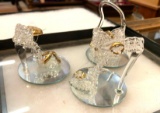 3 Glass Figurines- High Heels and Purse