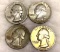 4 Silver Washington Quarter 1942, 1951, 1959 and 1964