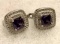 3ct Sterling Silver Amethyst and White Topaz earrings