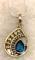 Sterling Silver Blue Topaz Pendant and chain