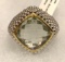 Brass Green Amethyst (7.8ct) Mens Ring Size 8 MSRP $100