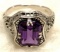 2ct Sterling Silver Alexandrite Ring Size 6