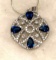 2ct Sterling Silver Blue Sapphire and Topaz Pendant and Chain