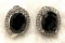 Black Sapphire and White Topaz Sterling Silver Earrings
