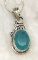 5ct Sterling Silver Aquamarine Chalcedony 1 1/3