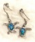 Sterling Silver Fire Opal turtle Earrings