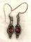 Sterling Silver Vintage Style Ruby Earrings