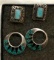 2 Pairs of Sterling Silver and Turquoise Earrings