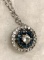 Sterling Silver White and Blue Sapphire Pendant and Chain