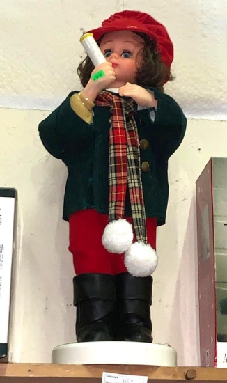 Caroler Girl 2ft Tall- Motion and Music- Works