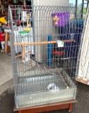 Large Vintage Bird Cage on wheels 4 1/2' tall