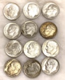 12 Silver Dimes 1954-1964