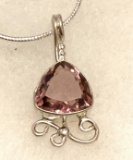 6ct Sterling Silver Pink Amethyst 1 1/3