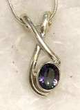 Sterling Silver Rainbow Topaz 1 1/5