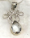 5ct Sterling Silver White Topaz 1 1/2