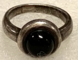 Sterling Silver Onyx Ring Size 6