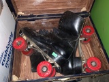 Vintage Skates with Wood Box