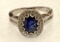 Sterling Silver Blue Sapphire and CZ Ring Size 5.5 MSRP $240