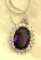 6ct Sterling Silver Amethyst and White Topaz Pendant and Chain