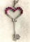 Sterling Silver Ruby Key Pendant and Chain