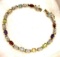 Sterling Silver Aquamarine, Citrine, Ruby and Amethyst Bracelet