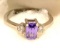 Sterling Silver Amethyst And CZ Ring Size 4