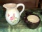 Pottery Pitcher and Pottery Bowl