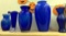 Lot of Blue Glass Vases