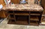 Marble Looking Hall Table/ Media Stand 60