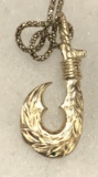 Sterling Silver Hook Pendant and Chain
