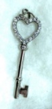 Sterling Silver CZ Key Pendant