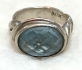 Sterling Silver Aquamarine Ring Size 6