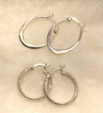 2 Pairs of Sterling Silver Earrings