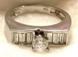 Sterling Silver CZ Ring Size 7