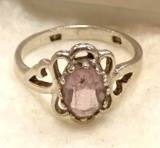 Sterling Silver Amethyst Ring Size 7