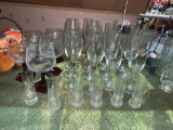 6 Shot Glasses, 8 Champagnes Flutes, 6 Wine Glasses and 4 Red Stem Glasses