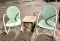 2 Metal Outdoor Patio Chairs and Side Table