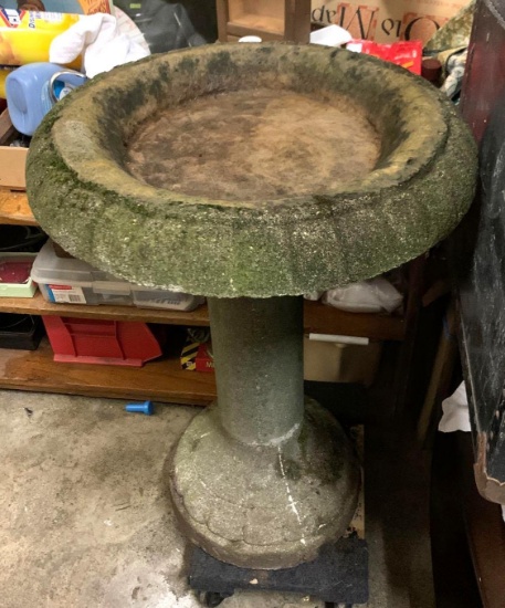 1 Piece Concrete Bird Bath 30" H x 22" W