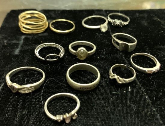 12 Sterling Silver Rings
