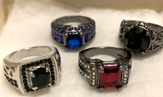 4 Gemstone Rings Size 6 and 6.5