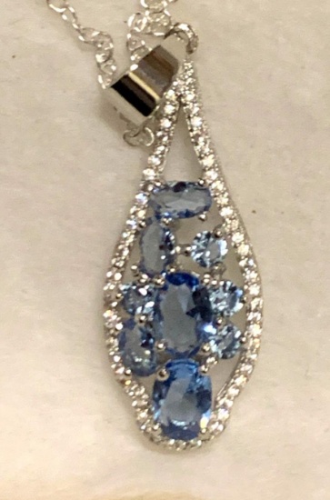 Montana Blue Sapphire Pendant and Chain