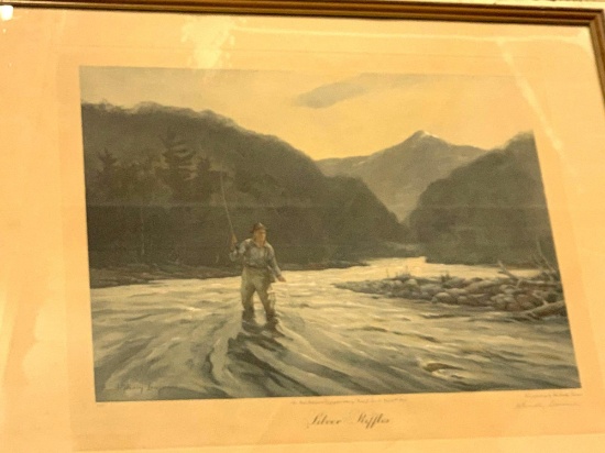 Framed Fishing Picture 22" x 24"