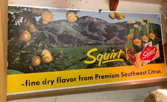 Original 1963 Squirt Poster 12" x 27"