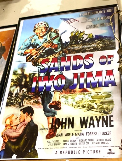 Framed Sand of Two Jima Movie Poster