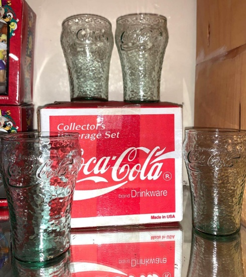 1995 Coca Cola Drinkware- 4 Glasses and Original Box