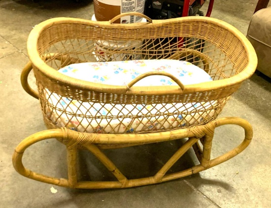 Vintage Wicker Bassinet/ Rocker