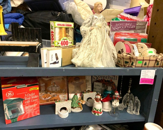 Christmas Lot- Bells, Glass Nativity, Scent Ball and More