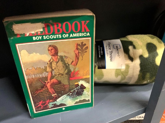 Boys Scouts Hand Book and New Fleece Blanket
