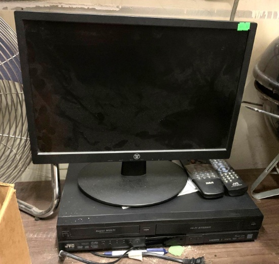 JVC DVD/VHS Player with Remote and Westing house 17" Monitor